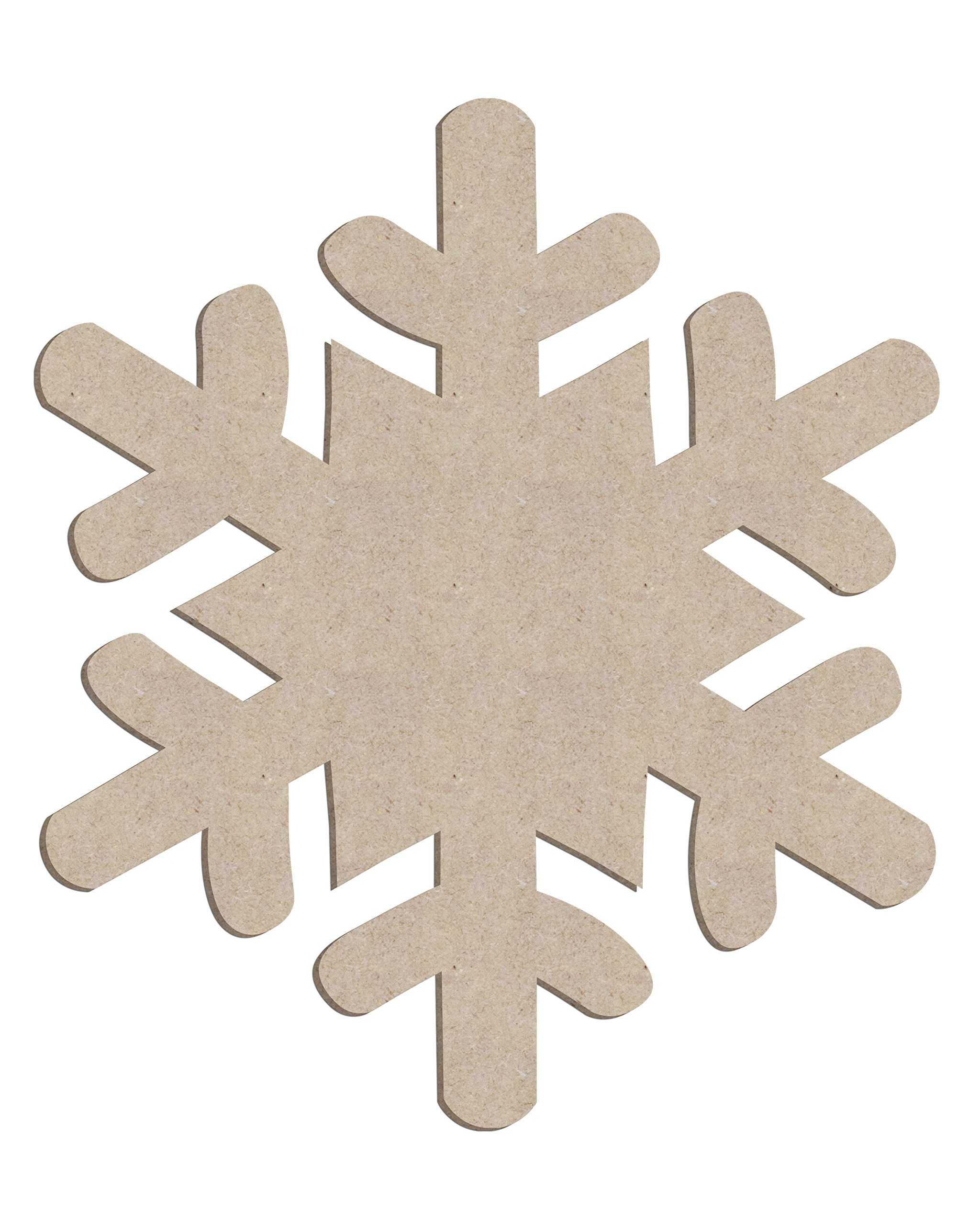 10″ Snowflake #10 Unfinished Wood Cutout In Blank Snowflake Template