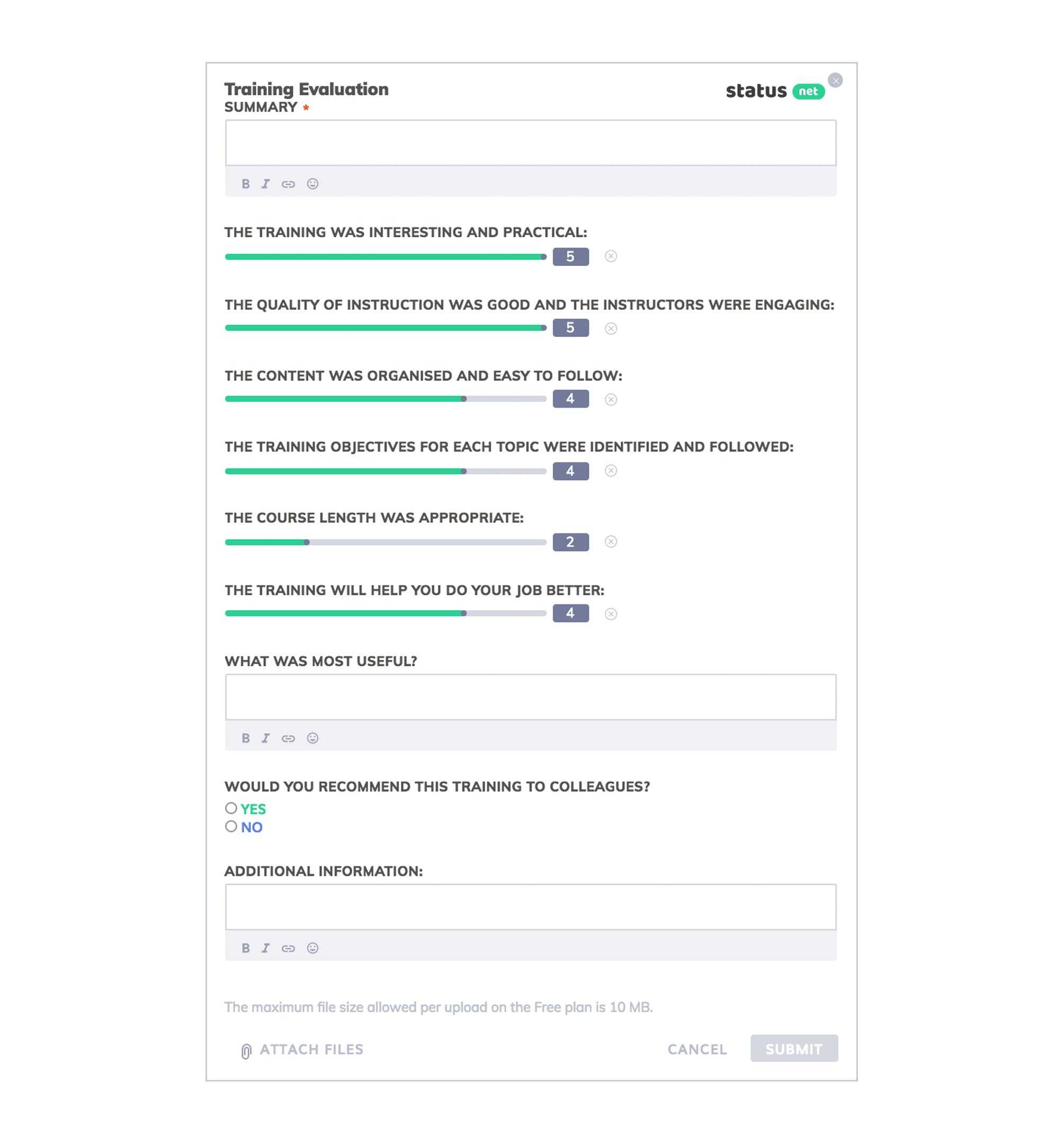 10 Steps To Create A Training Evaluation Form [with Free Form Template] Throughout Training Evaluation Report Template