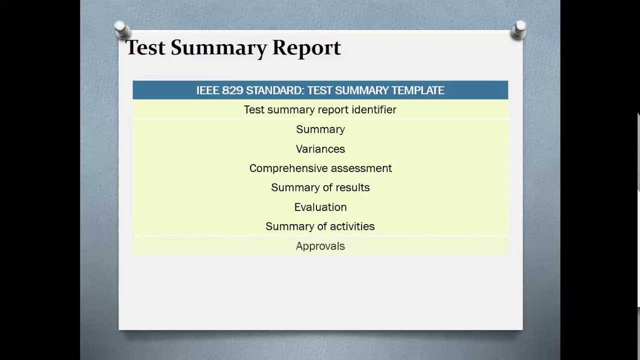 10 Test Summary Report Regarding Test Result Report Template