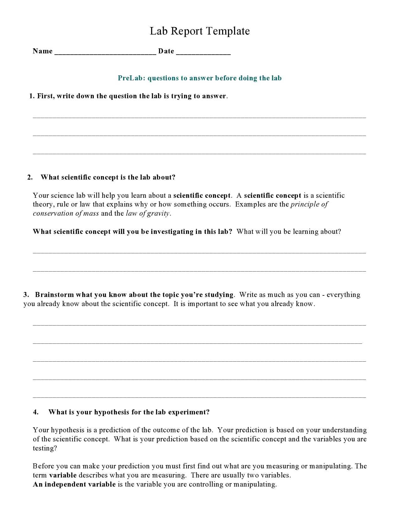 10 Useful Lab Report Examples (& Free Templates) Pertaining To Science Experiment Report Template