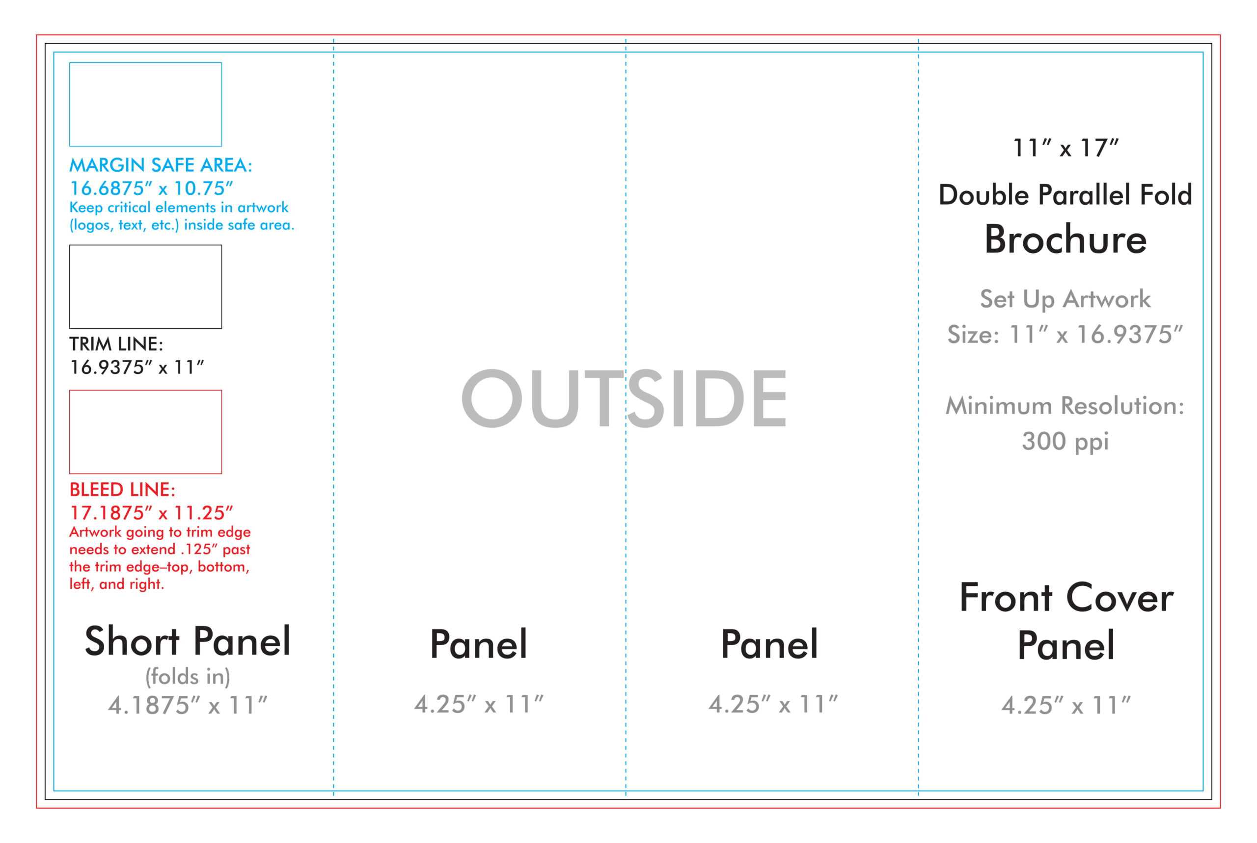 10″ X 10″ Double Parallel Brochure Template – U.S