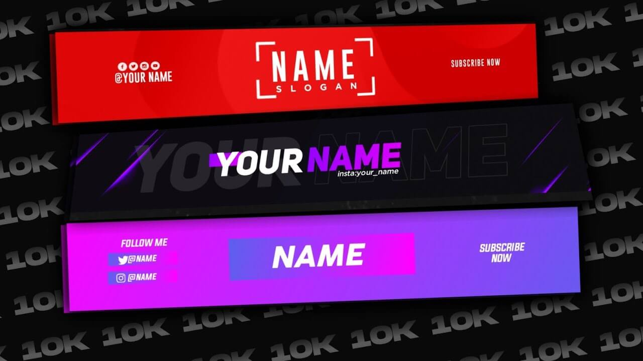 10 YouTube Channel Banner Template For Android/iOS/PC - Rajib Studio