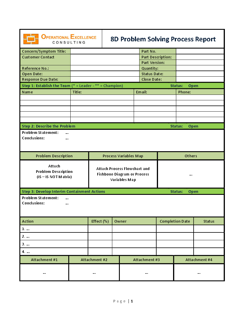 10D Problem Solving Process Report Template (10 Page Word Document) –  FlevyPro Document  Flevy For 8D Report Format Template