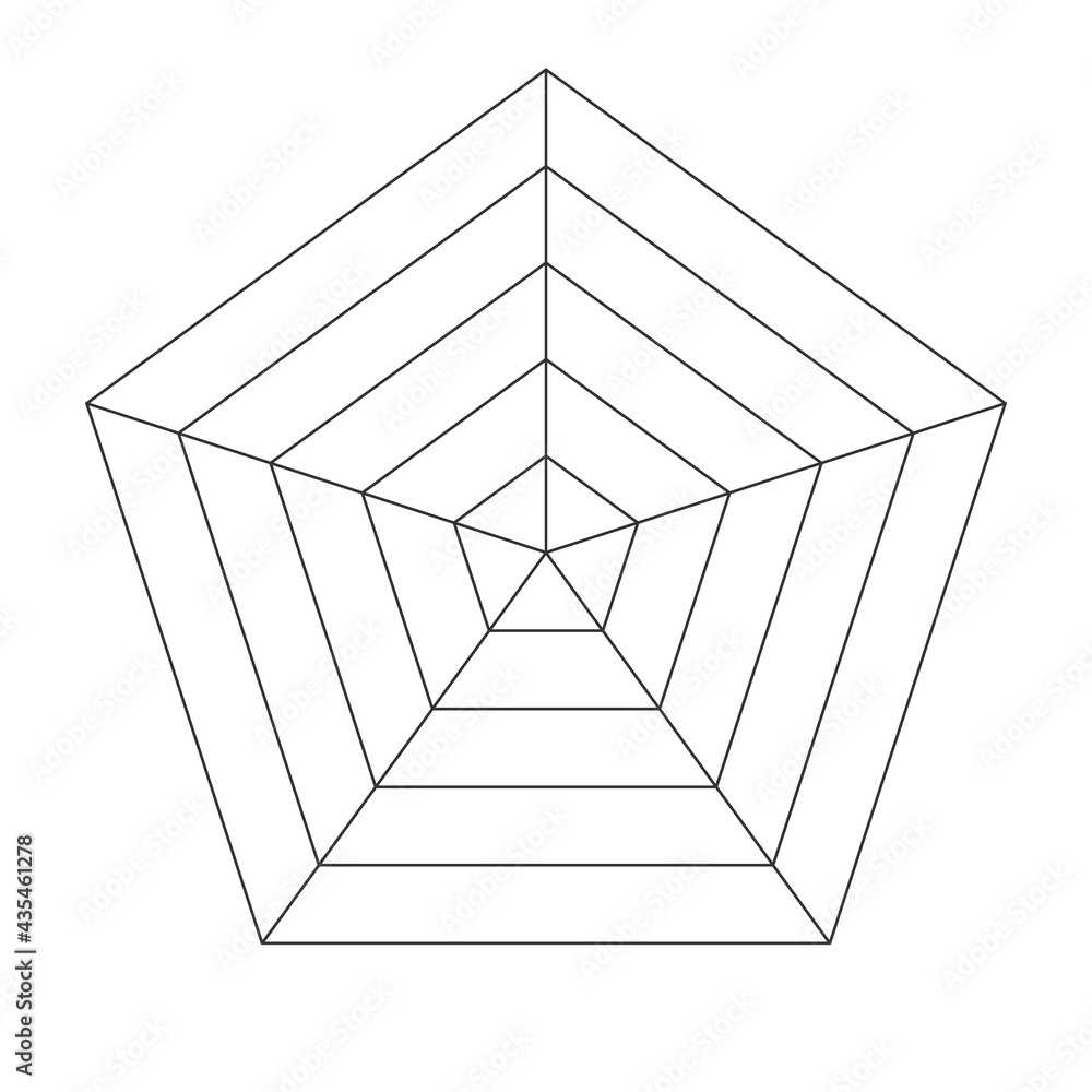 10S Blank Pentagon Radar Chart Template