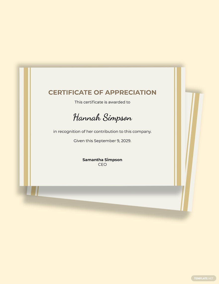 10st Year Work Anniversary Certificate Template - Word  Template