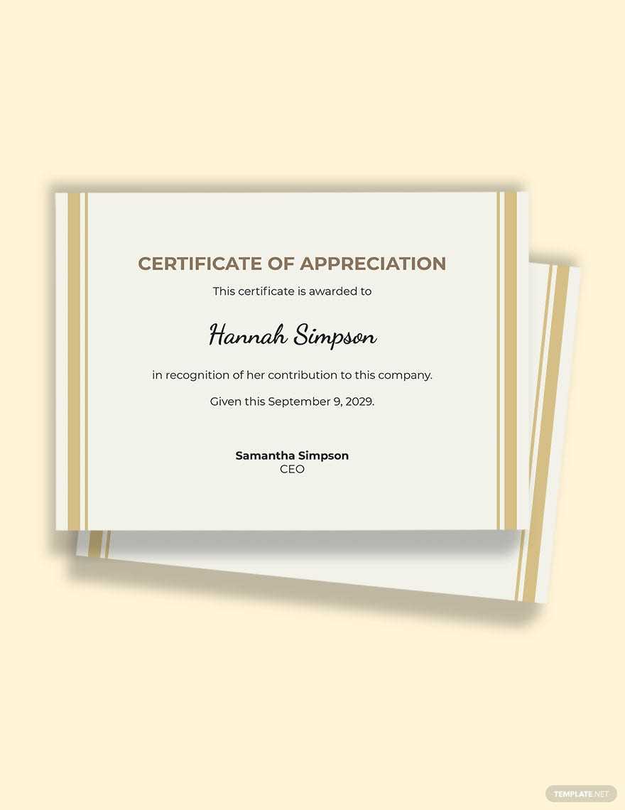 10st Year Work Anniversary Certificate Template – Word  Template