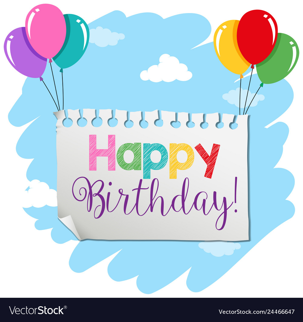 A Birthday Banner Template Royalty Free Vector Image Regarding Free Happy Birthday Banner Templates Download