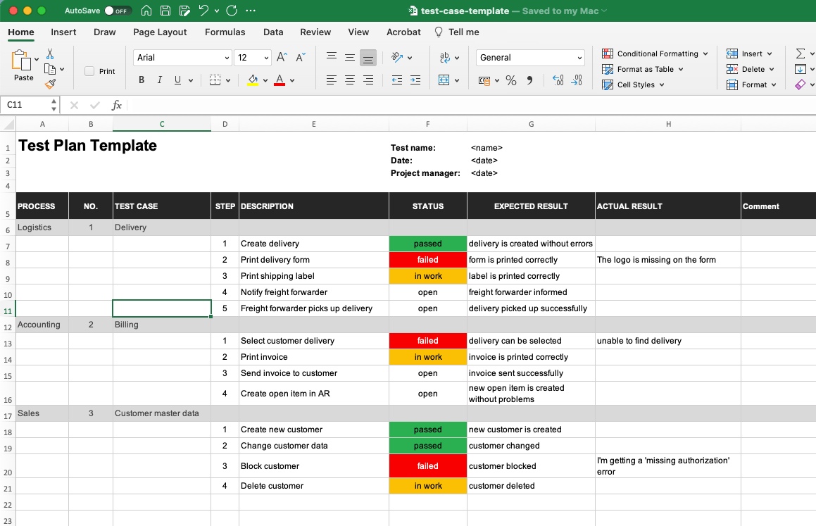 A Proven Test Plan Template For Software Testing (Excel) Pertaining To Software Test Report Template Xls