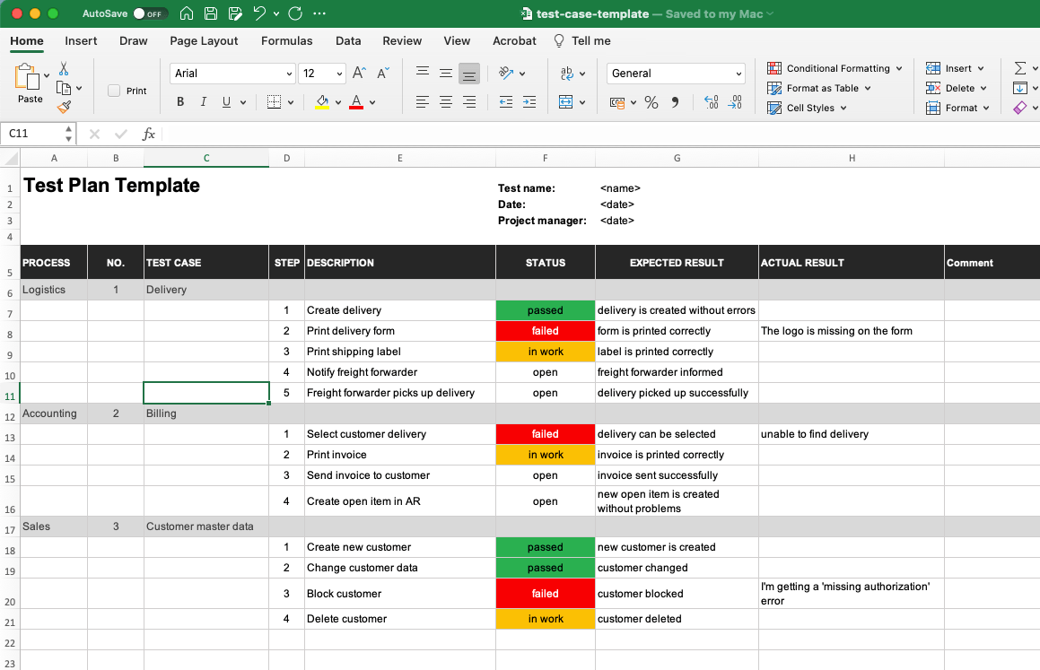 A Proven Test Plan Template for Software Testing (Excel) With Regard To User Acceptance Testing Feedback Report Template