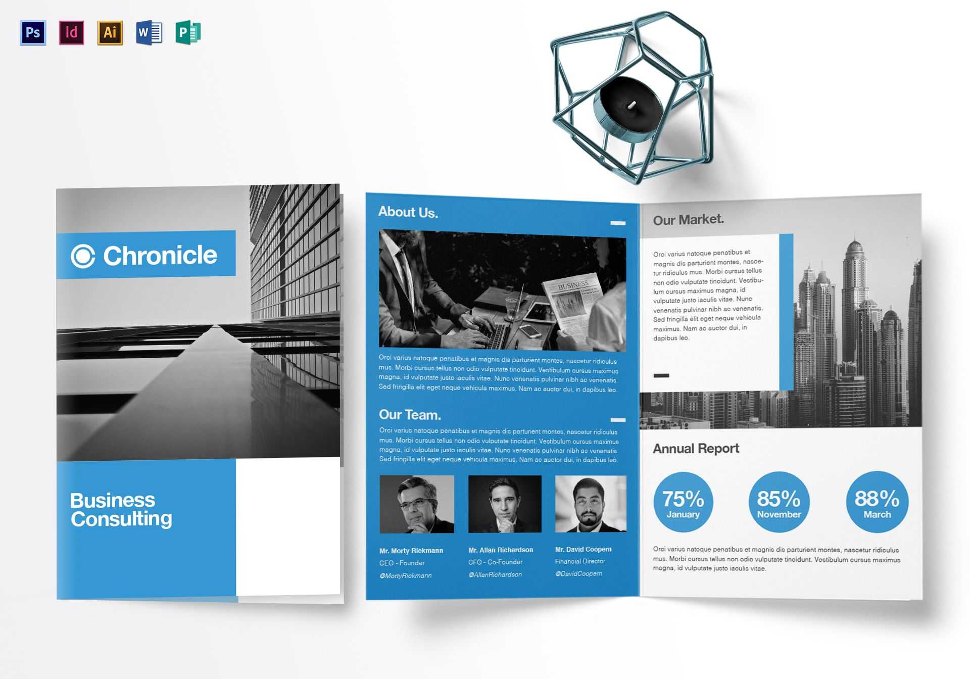 A10 Business Half Fold Brochure Design Template In PSD, Word  Regarding Half Page Brochure Template