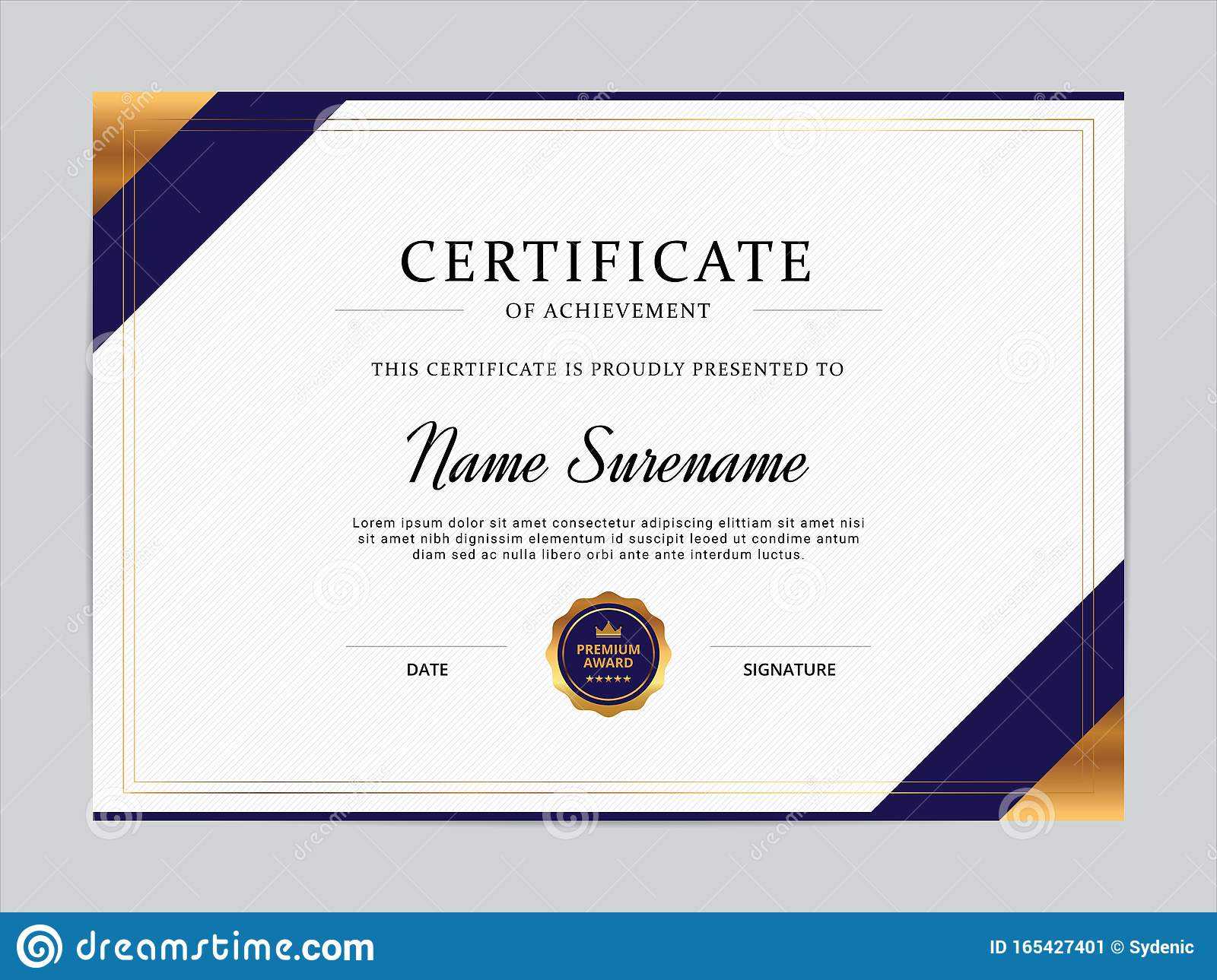 A10 Certificate Template Vector Design Stock Vector - Illustration  In Referral Certificate Template