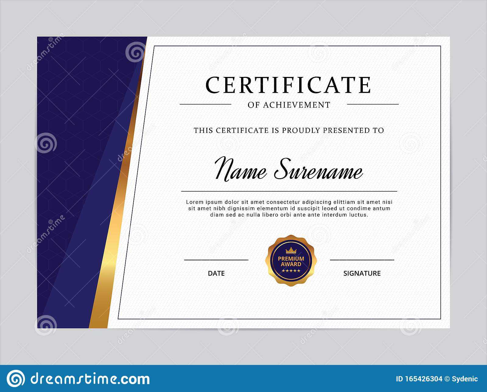 A10 Certificate Template Vector Design Stock Vector – Illustration  Pertaining To Referral Certificate Template