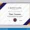 A10 Certificate Template Vector Design Stock Vector – Illustration Pertaining To Template For Training Certificate