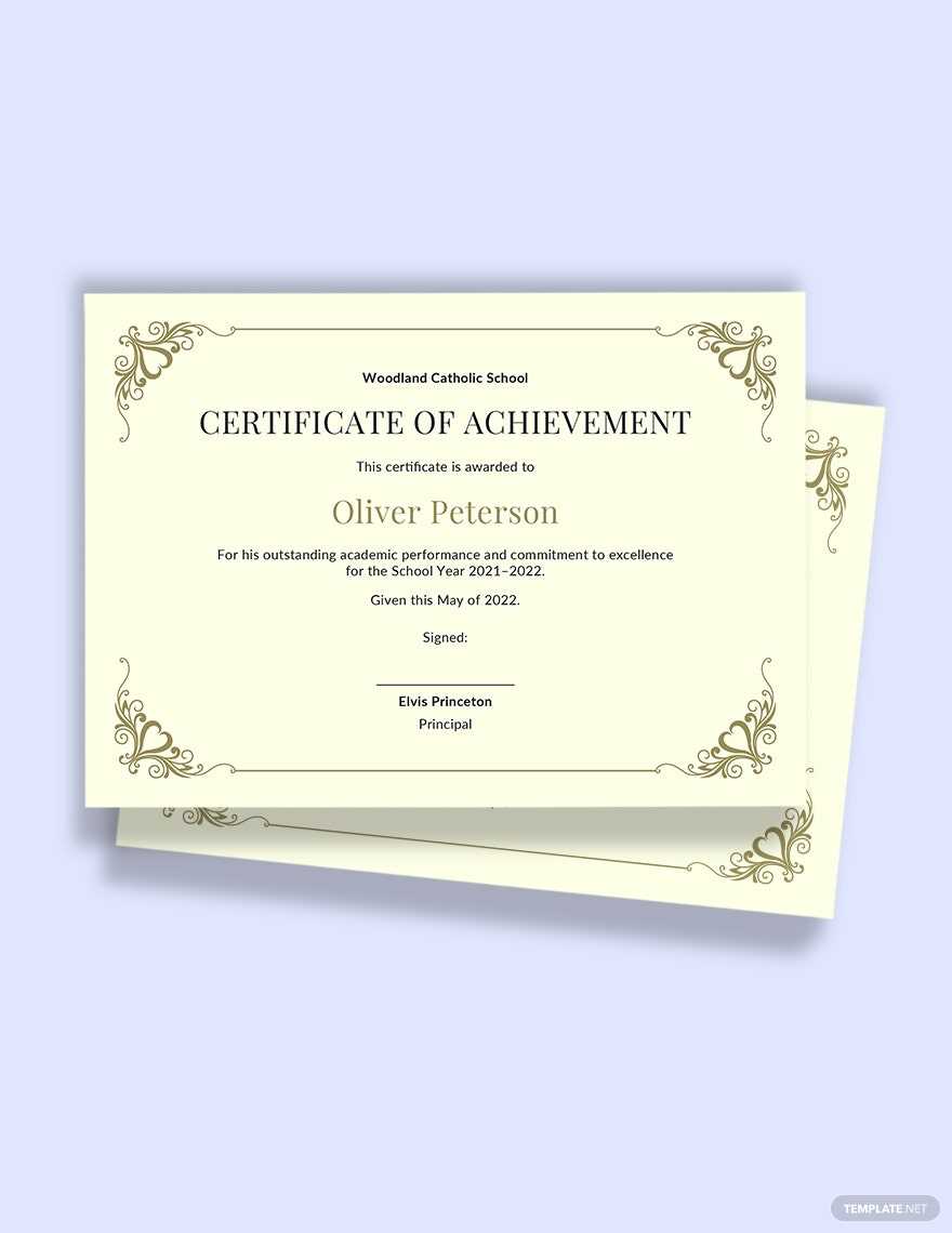 Academic Achievement Certificate Template – Word  Template