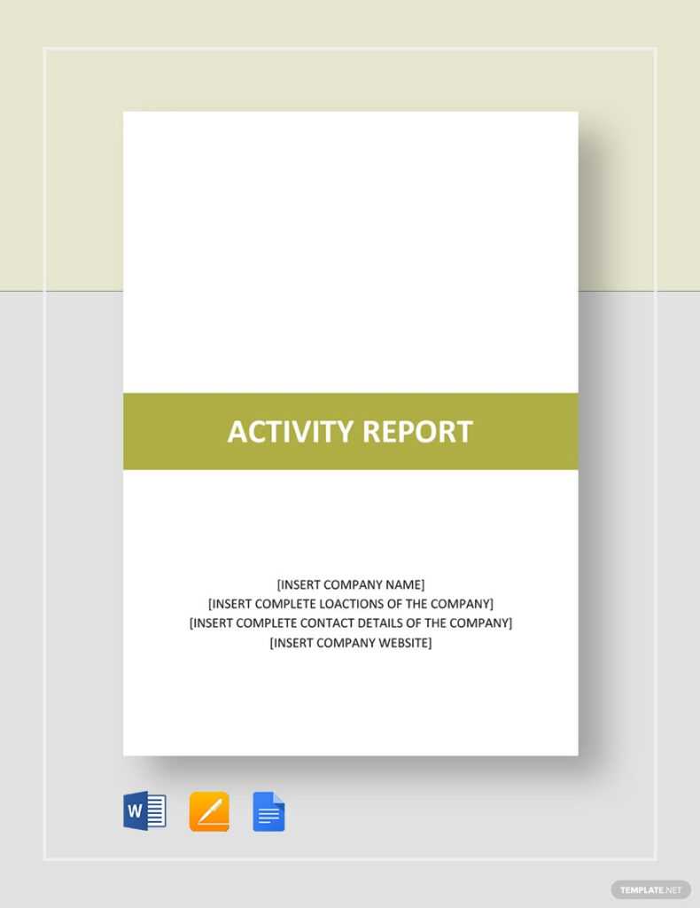 Activity Report Template – Google Docs, Word, Apple Pages With Activity ...