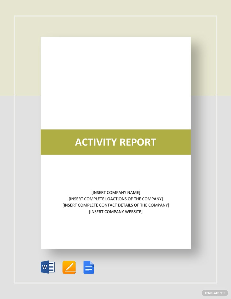 Activity Report Template - Google Docs, Word, Apple Pages  With Activity Report Template Word