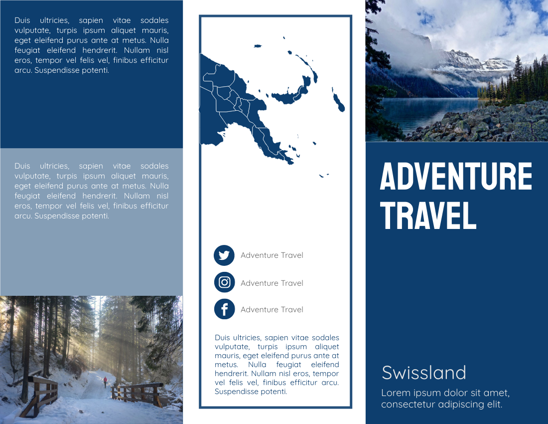 Adventure Travel To Swissland Brochure  Brochure Template With Country Brochure Template