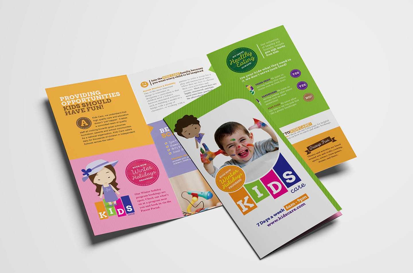 After School Care Tri-Fold Brochure Template in PSD, Ai & Vector -  BrandPacks Regarding Tri Fold School Brochure Template