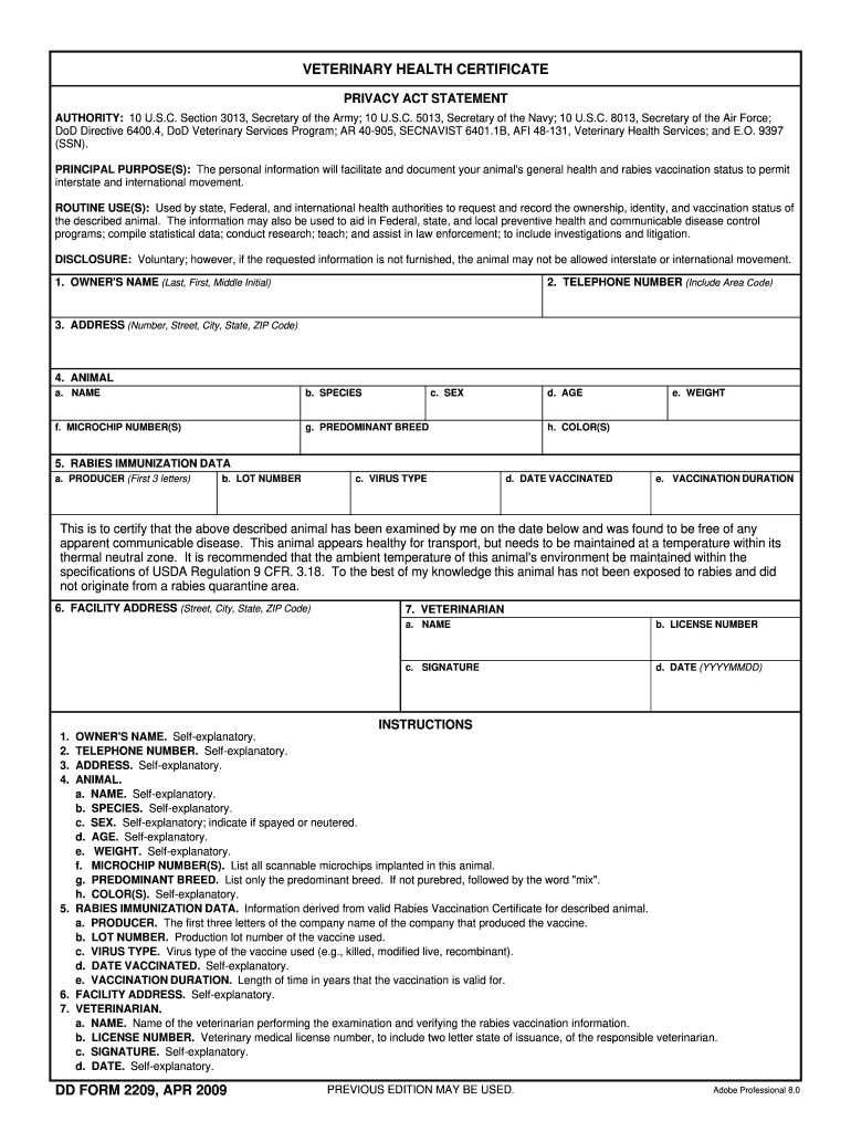 Airline Health Dog Certificate: Fill Out & Sign Online  DocHub With Regard To Veterinary Health Certificate Template