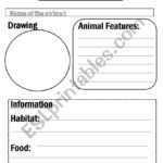 Animal Report Template – ESL Worksheet By Flora