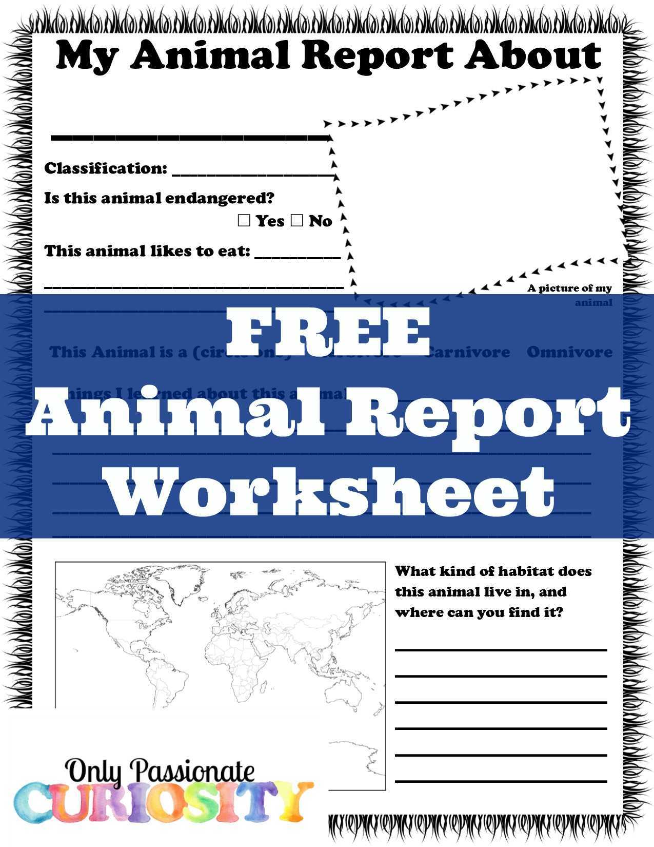 Animal Report Worksheet - Only Passionate Curiosity Inside Animal Report Template