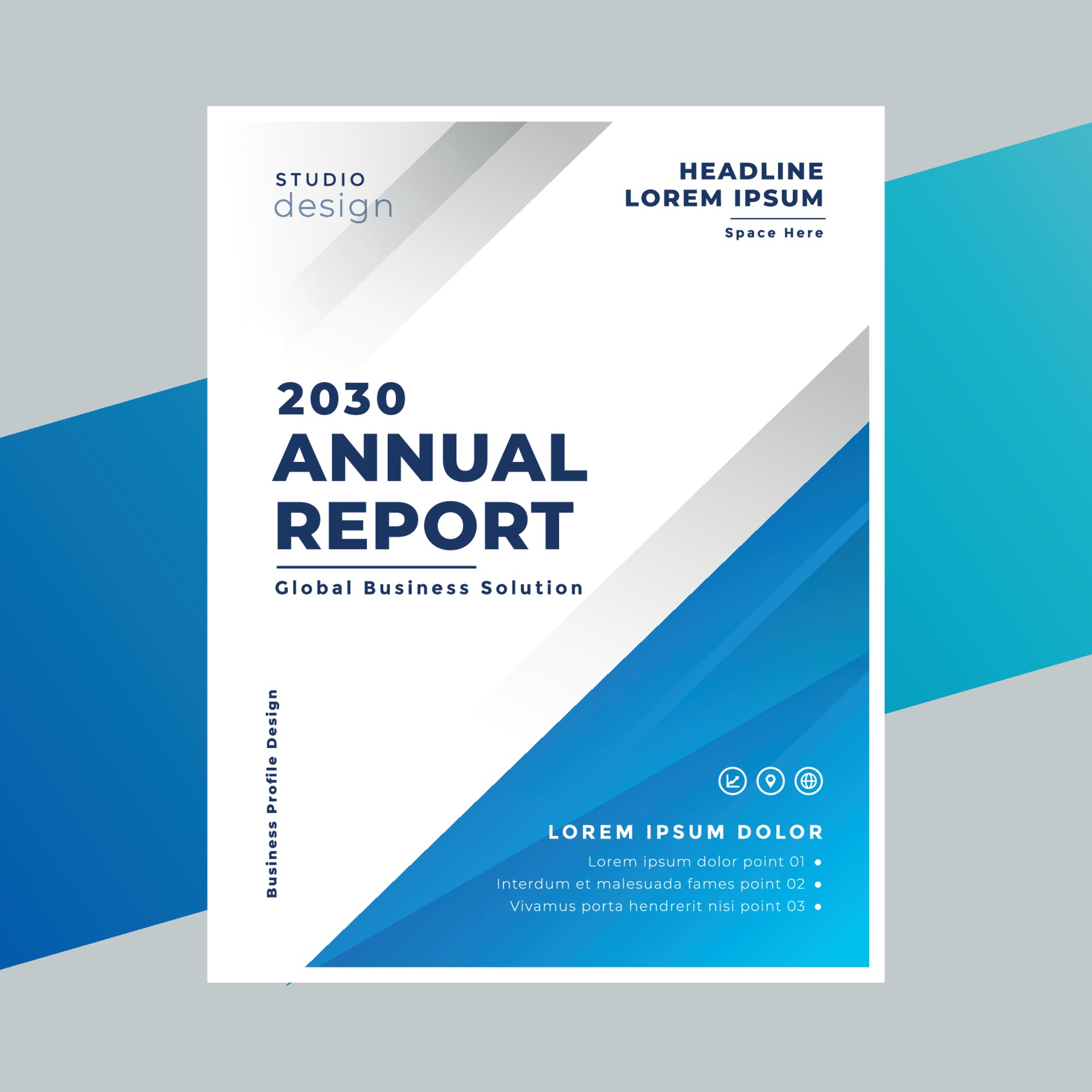 Annual report cover page design template 10 Vector Art at  With Cover Page For Annual Report Template