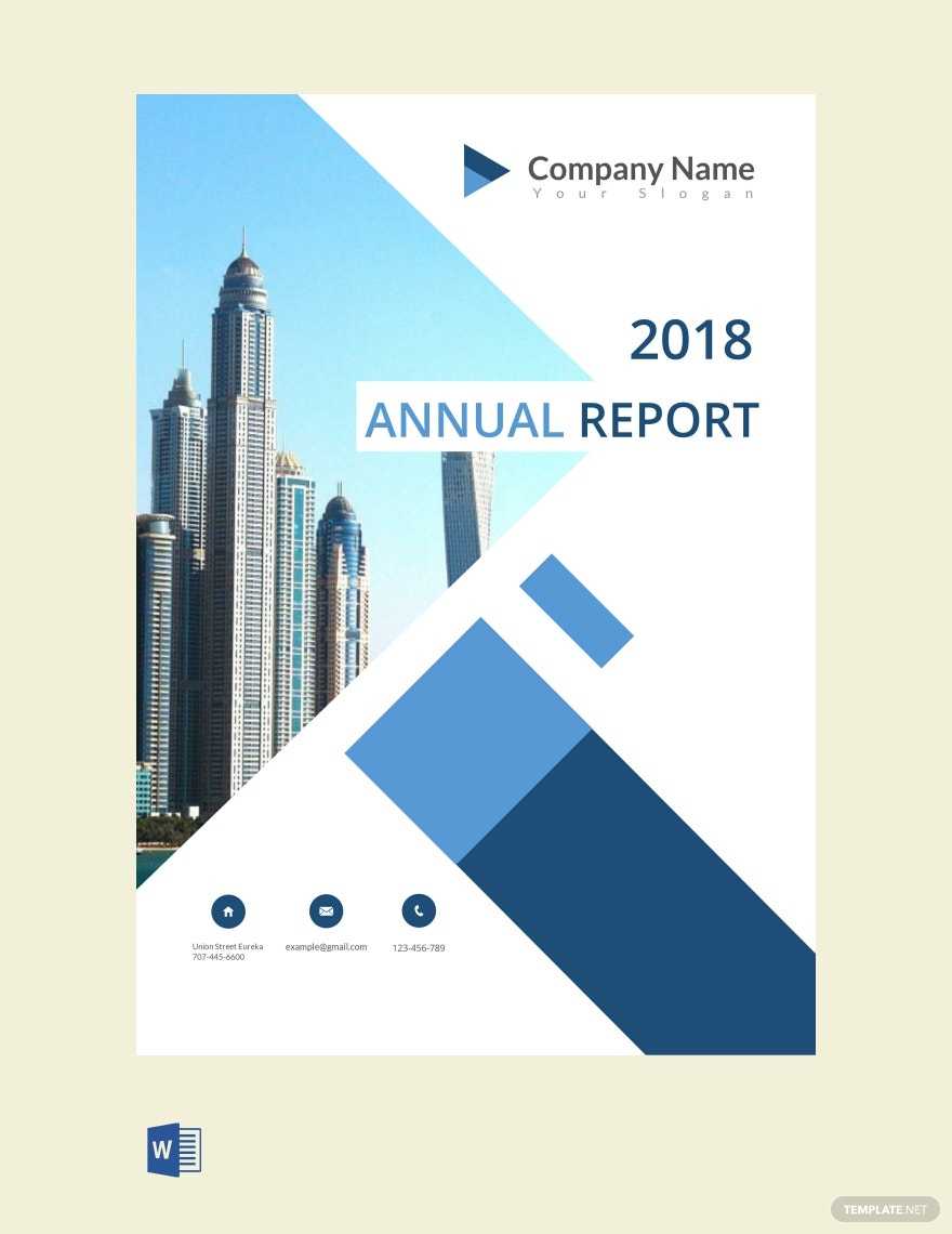 Annual Report Cover Page Template – Google Docs, Word  For Annual Financial Report Template Word