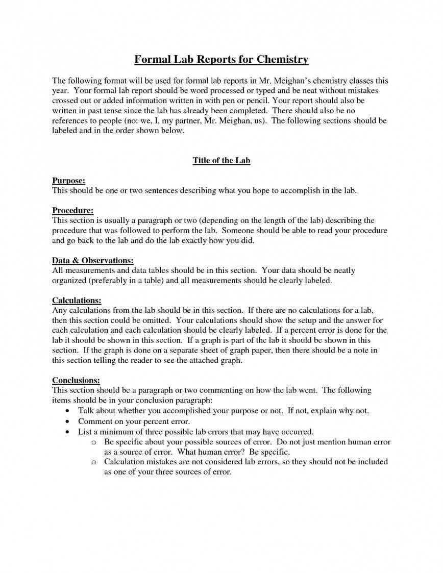 Apa Format Biology Lab Report Example In Biology Lab Report Template