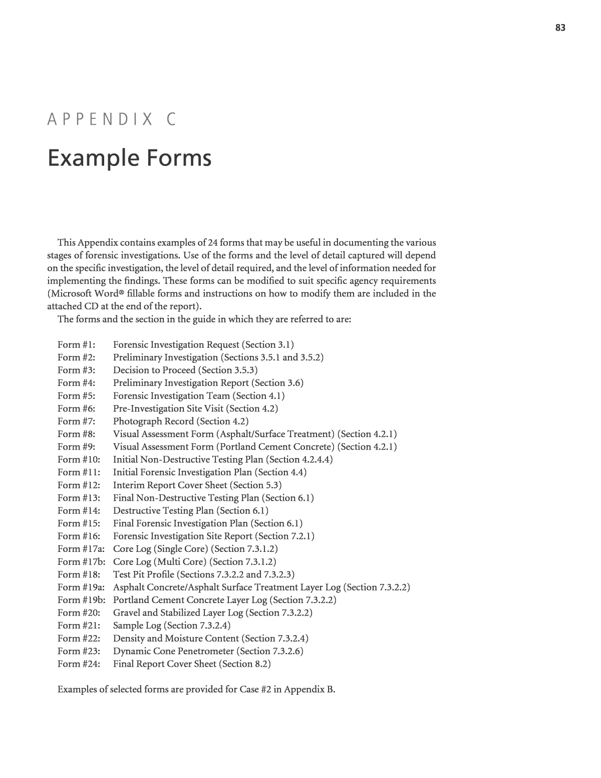 Appendix C – Example Forms Guide For Conducting Forensic With Forensic ...