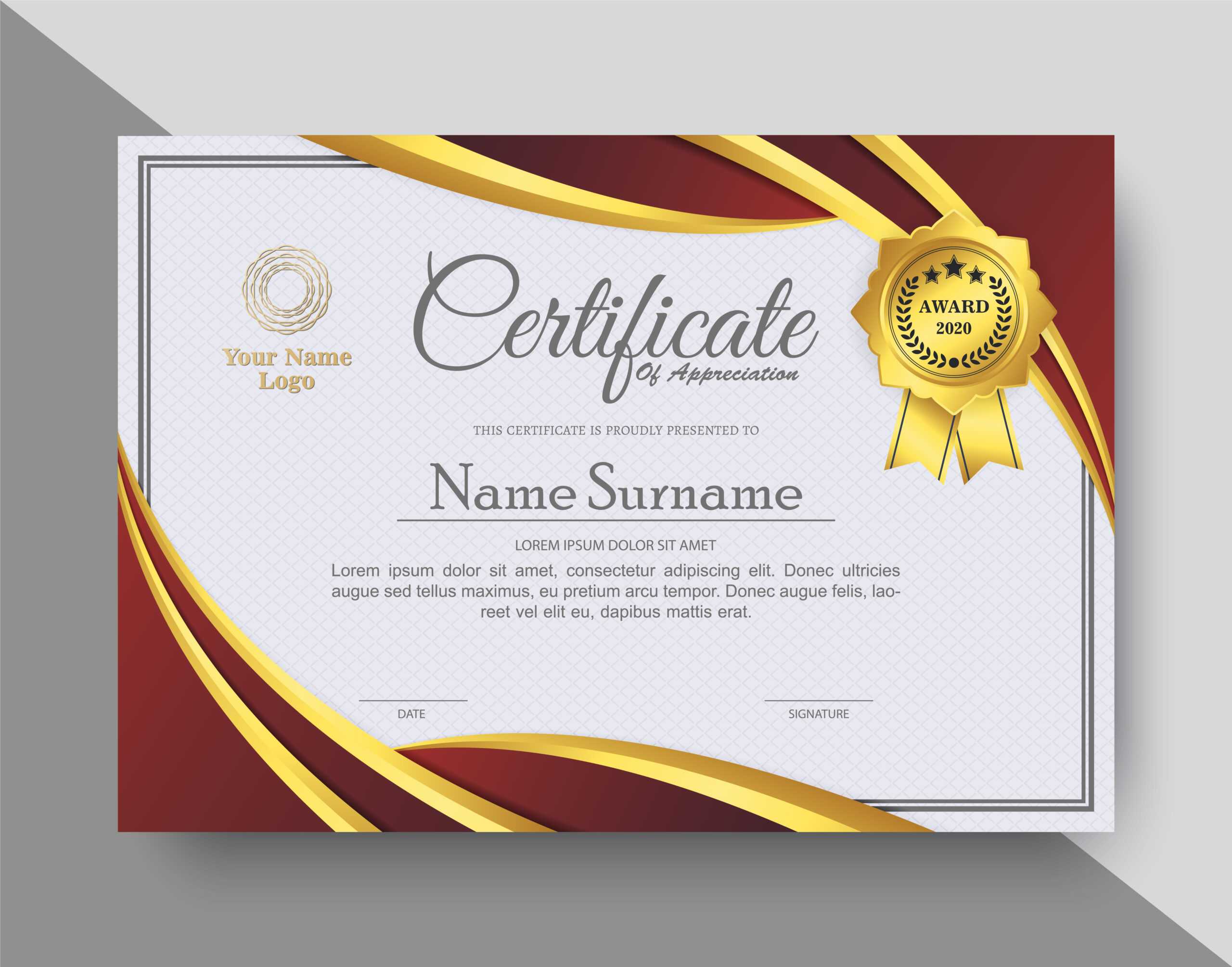 Appreciation Certificate Vector Art, Icons, and Graphics for Free  Regarding Free Certificate Of Appreciation Template Downloads