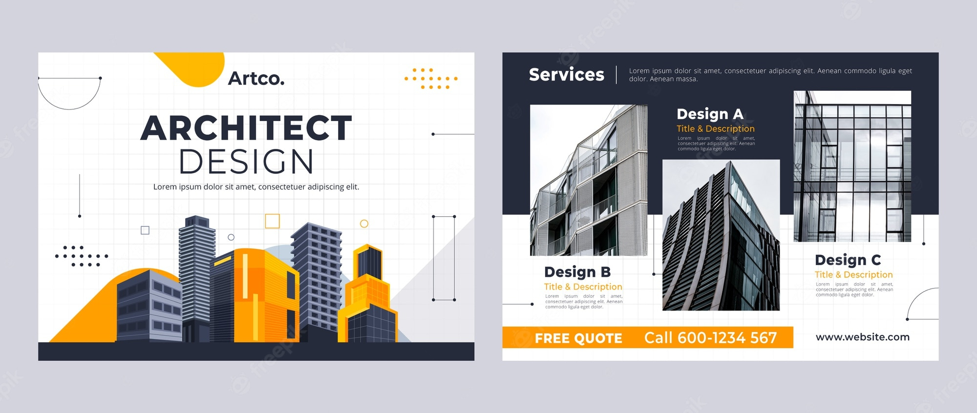 Architecture brochure Vectors & Illustrations for Free Download  Pertaining To Architecture Brochure Templates Free Download