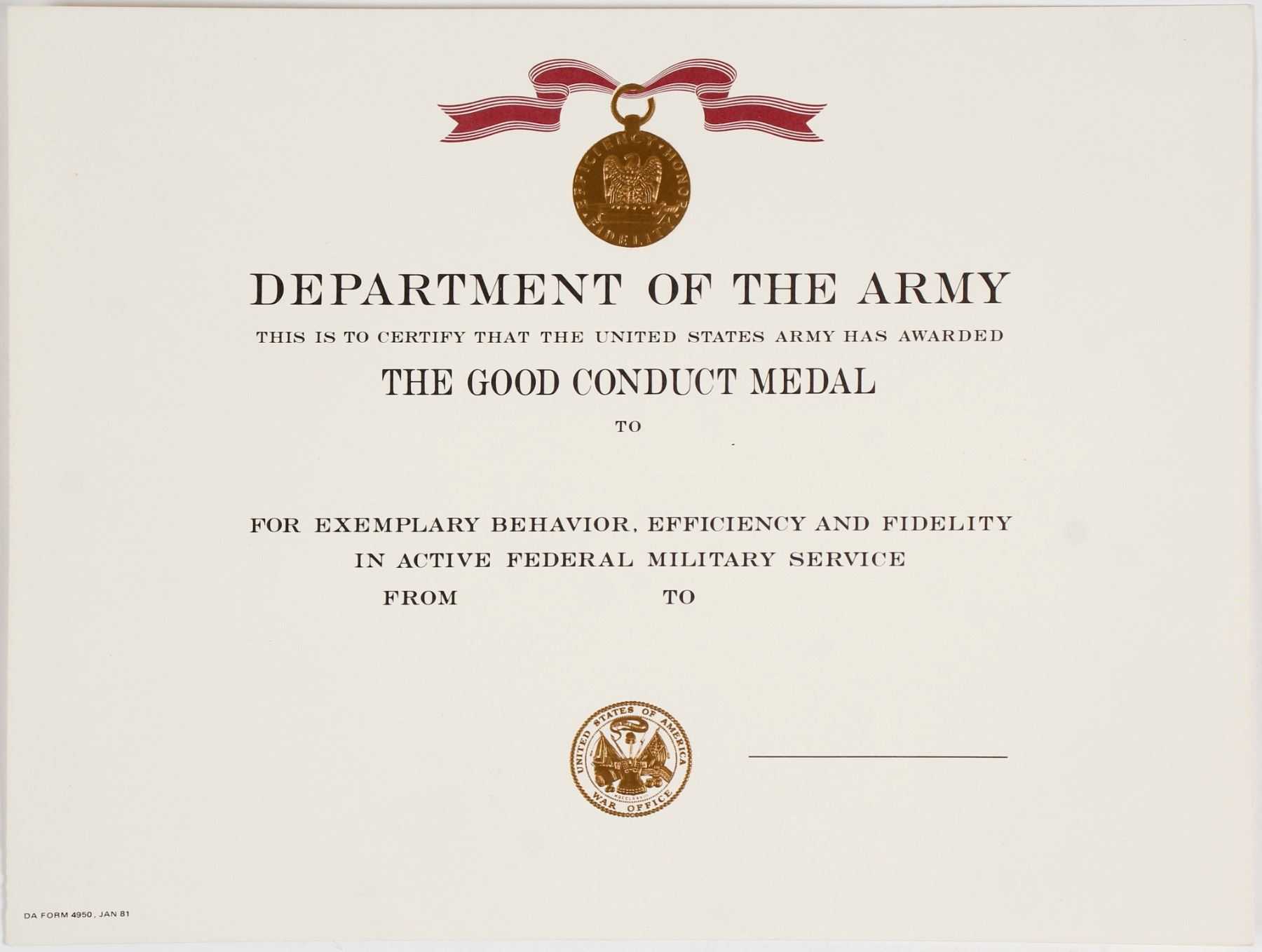 Army Good Conduct Medal Certificate (10) Regarding Army Good Conduct Medal Certificate Template Army Good Conduct Medal Certificate (10) Regarding Army Good Conduct Medal Certificate Template