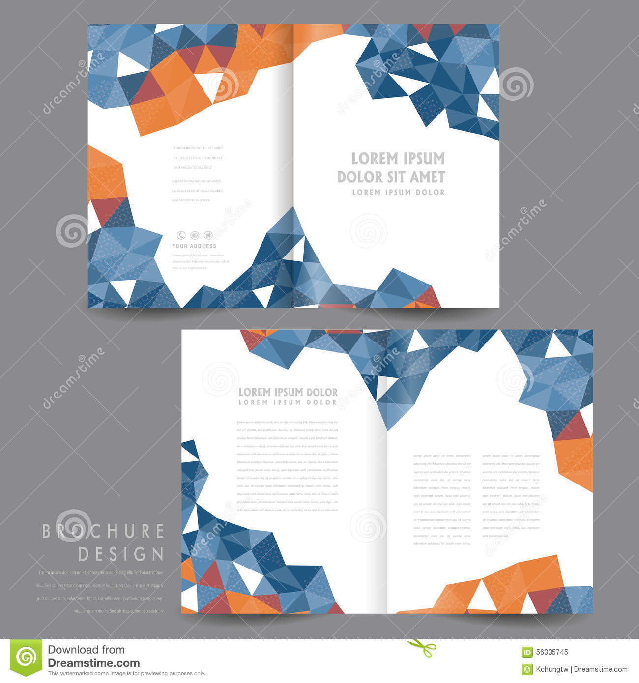 Attractive Half-fold Brochure Template Design Stock Vector  Inside Half Page Brochure Template