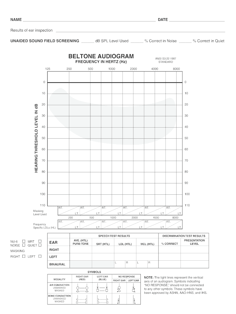 Audiogram Printable Pdf: Fill Out & Sign Online  DocHub With Regard To Blank Audiogram Template Download