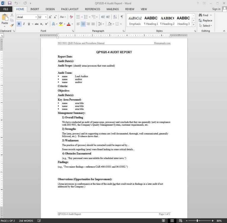 Kostenloses Internal Audit Report Sample Intended For Audit Findings Kostenloses Internal Audit Report Sample Intended For Audit Findings