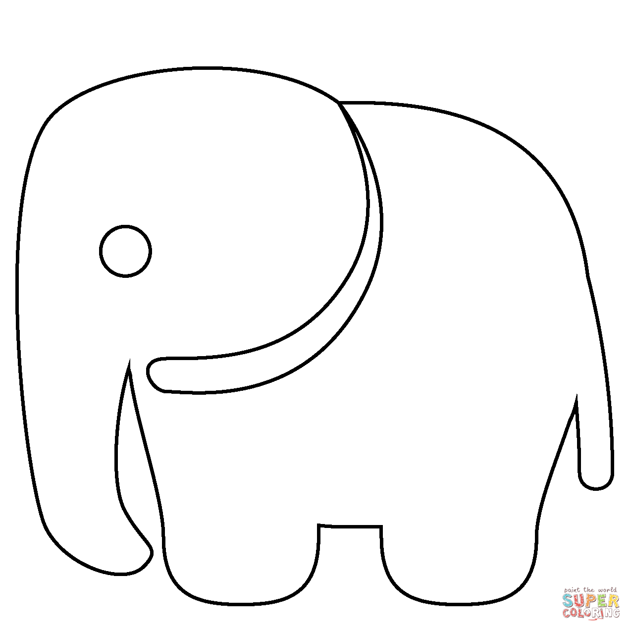 Ausmalbild: Elefanten Emoji  Ausmalbilder Kostenlos Zum Ausdrucken Regarding Blank Elephant Template
