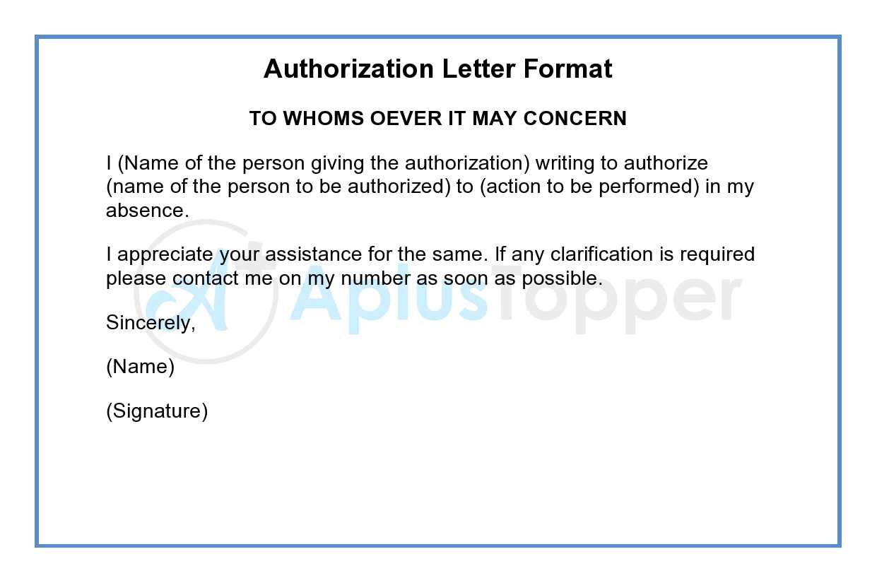 Authorization Letter  Letter of Authorization Format, Samples - A  Intended For Certificate Of Authorization Template