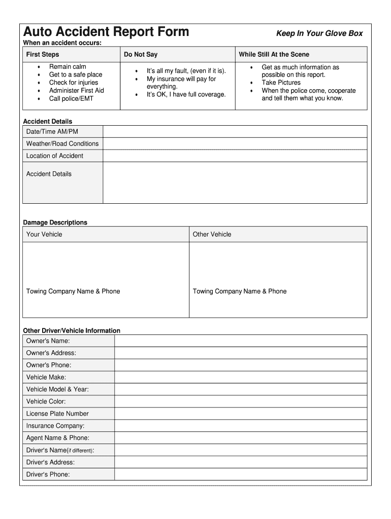 Auto Report Form: Fill Out & Sign Online  DocHub Intended For Vehicle Accident Report Form Template