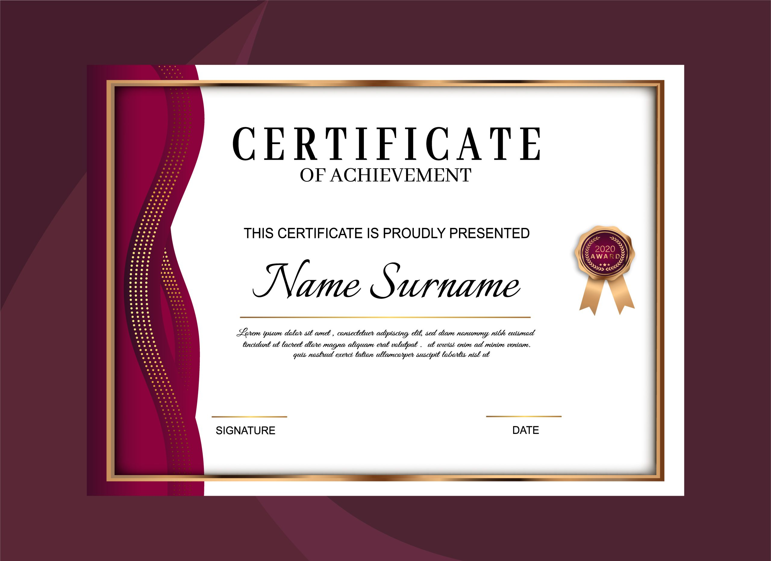 Award Certificate Template – GraphicsFamily