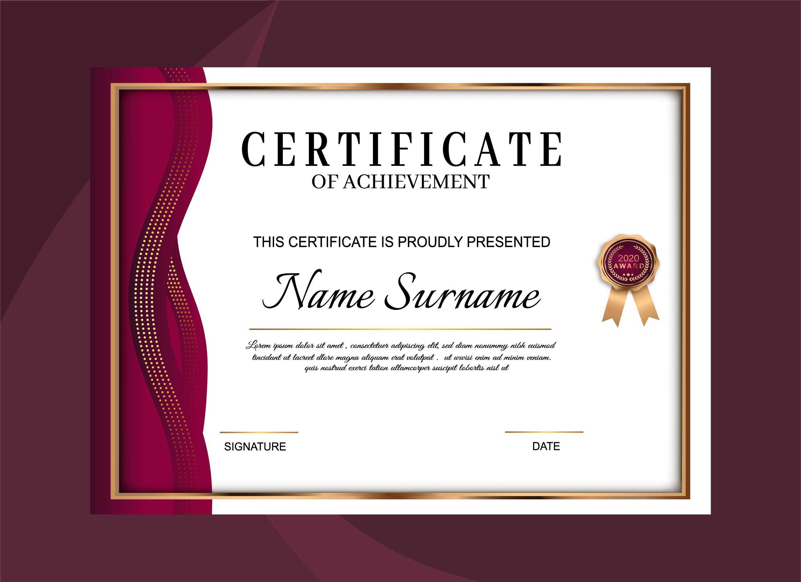 Award Certificate Template – GraphicsFamily Intended For Sample Award Certificates Templates