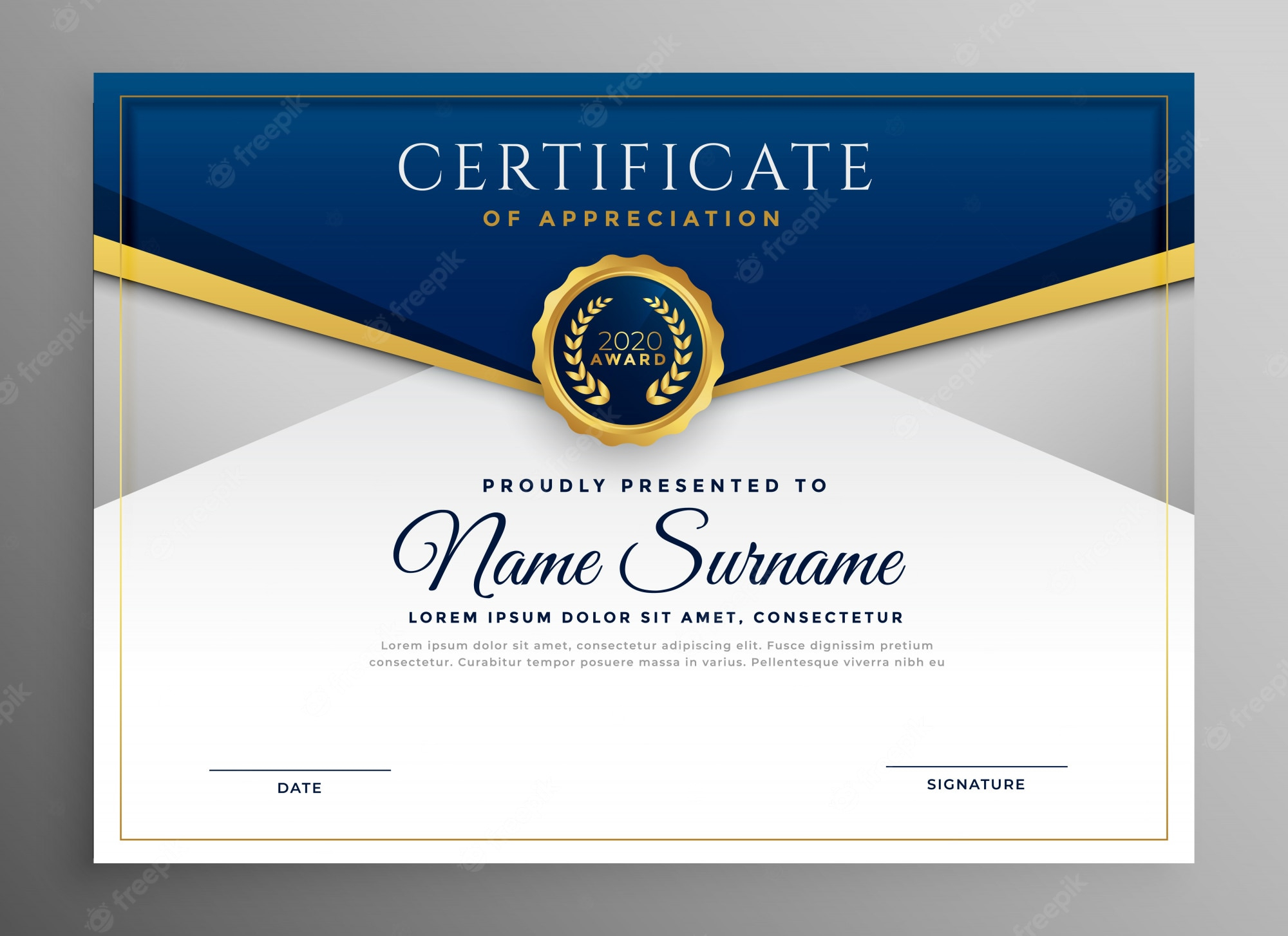 Award certificate Vectors & Illustrations for Free Download  Freepik Throughout Academic Award Certificate Template