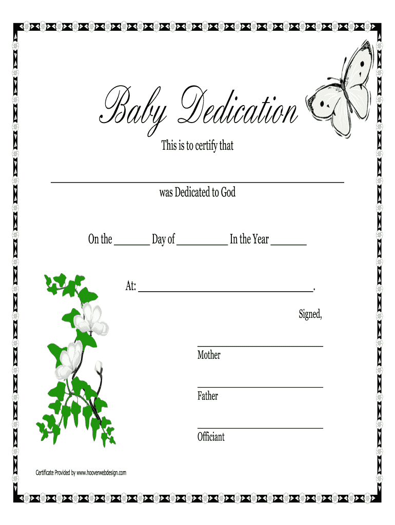 Baby Dedication Certificate: Fill Out & Sign Online  DocHub In Baby Dedication Certificate Template