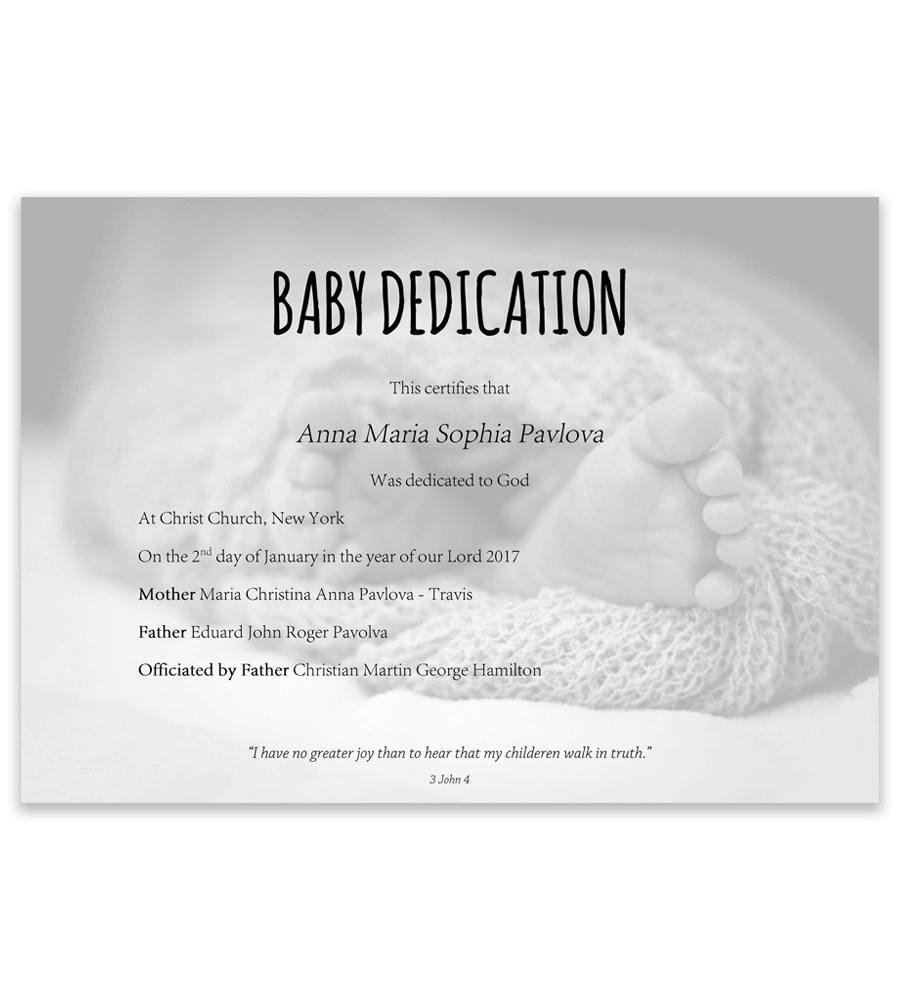 Baby Dedication Certificate Template For Word [Free Printable] Intended For Baby Dedication Certificate Template