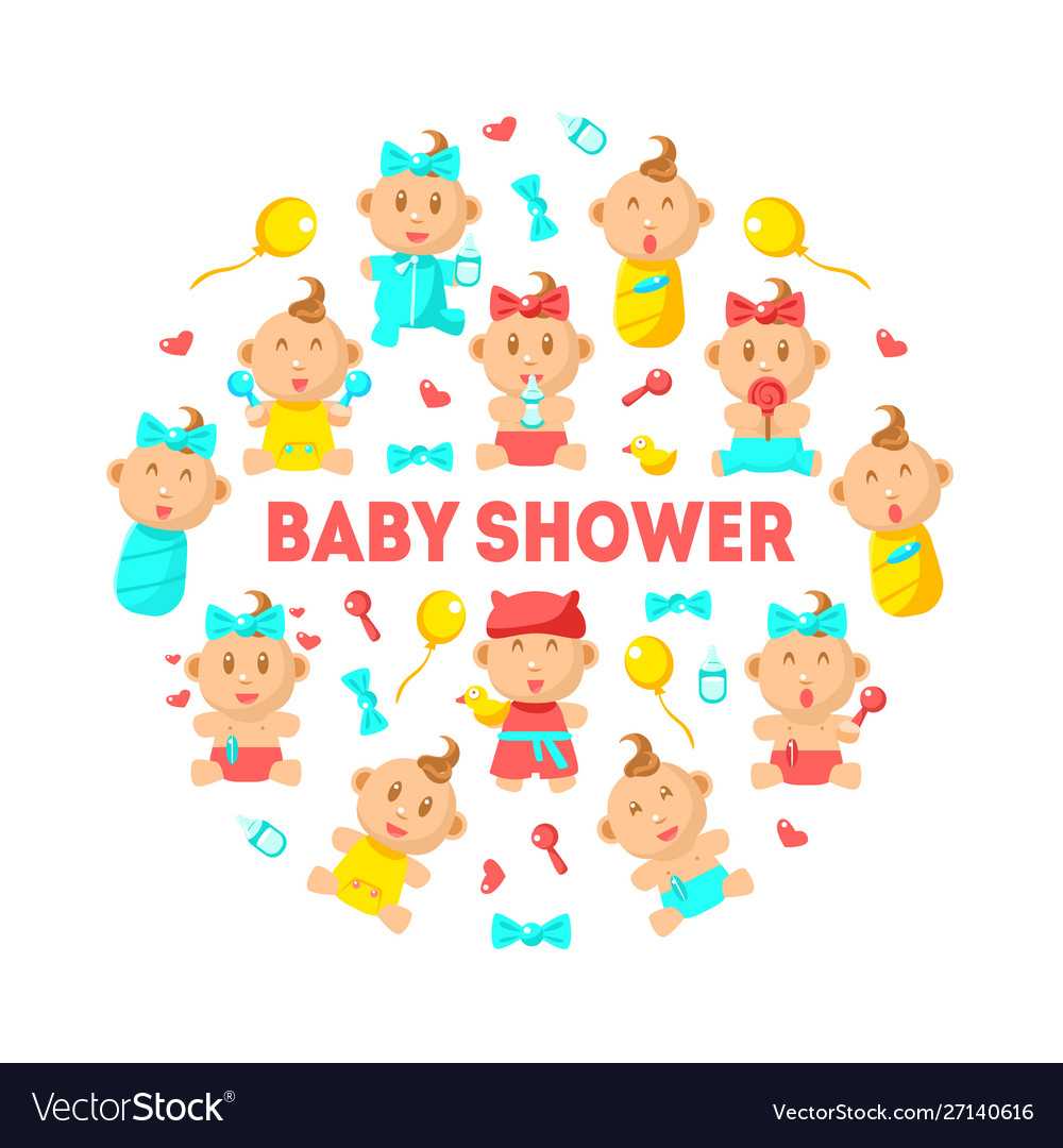 Baby Shower Banner Template Cute Arrival Vector Image Intended For Baby Shower Banner Template