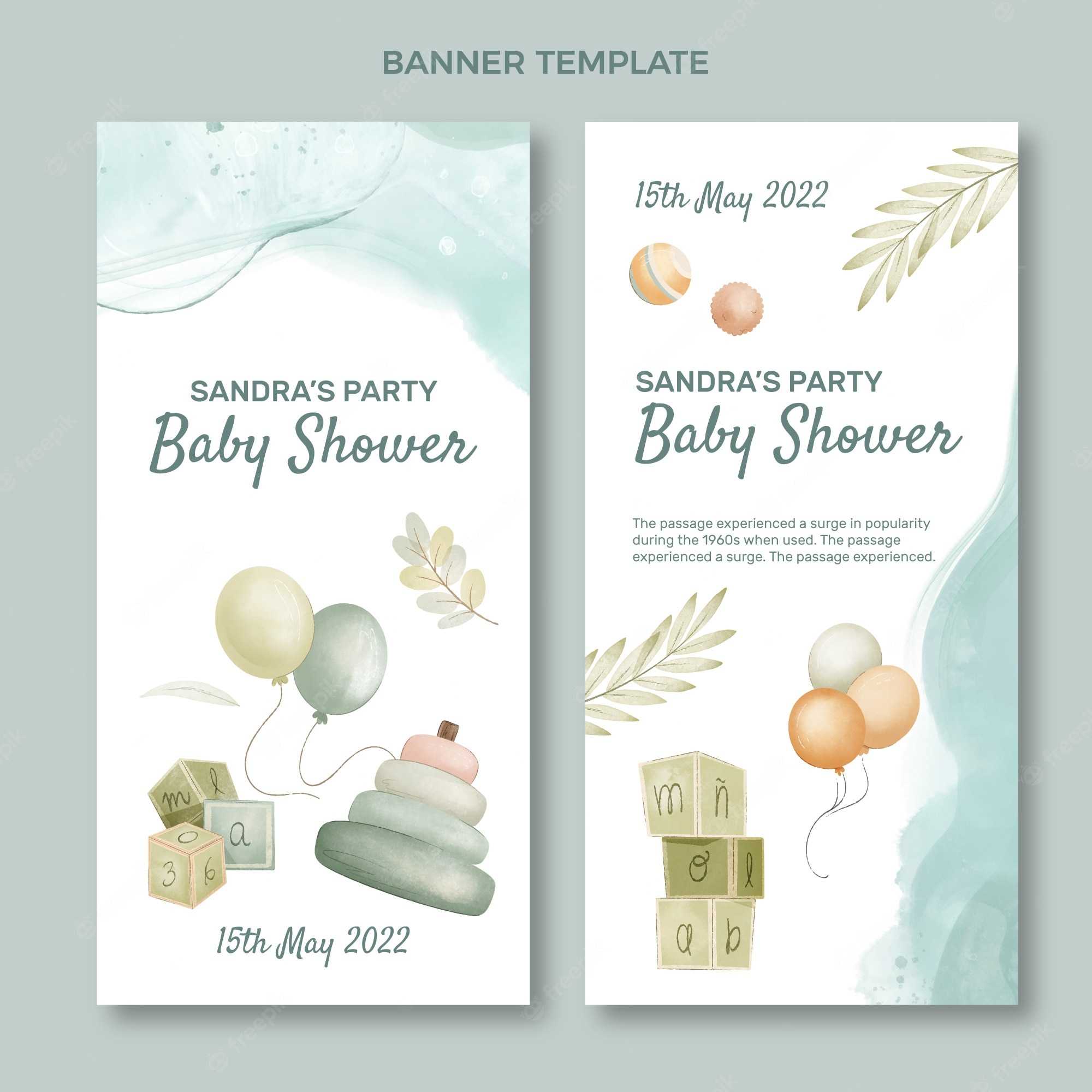 Baby Shower Banner Vectors & Illustrations For Free Download Freepik Throughout Baby Shower Banner Template