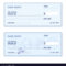 Bank Check Template Set Royalty Free Vector Image In Customizable Blank Check Template