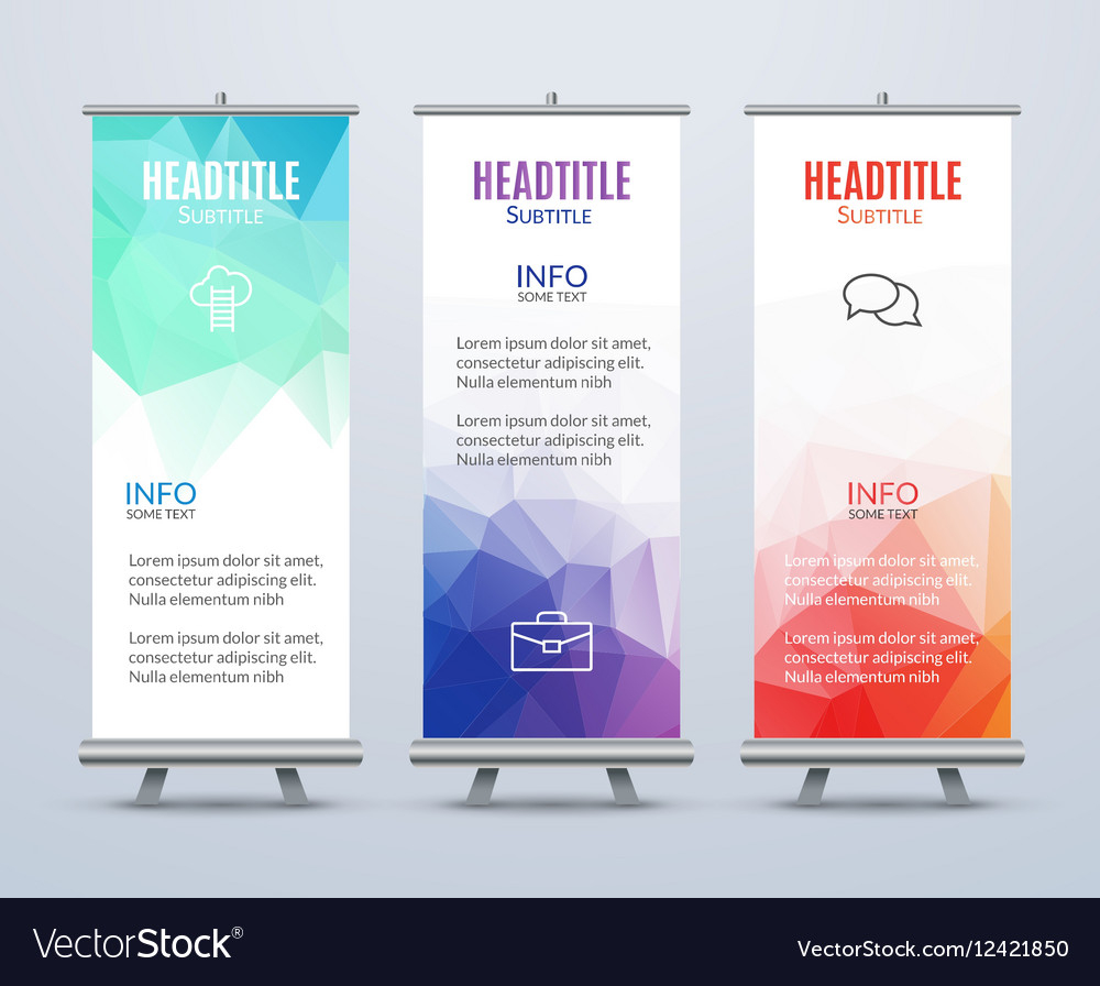 Banner stand design template with abstract Vector Image Pertaining To Banner Stand Design Templates