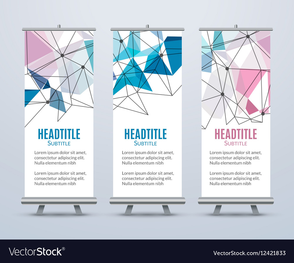 Banner stand design template with abstract Vector Image With Banner Stand Design Templates