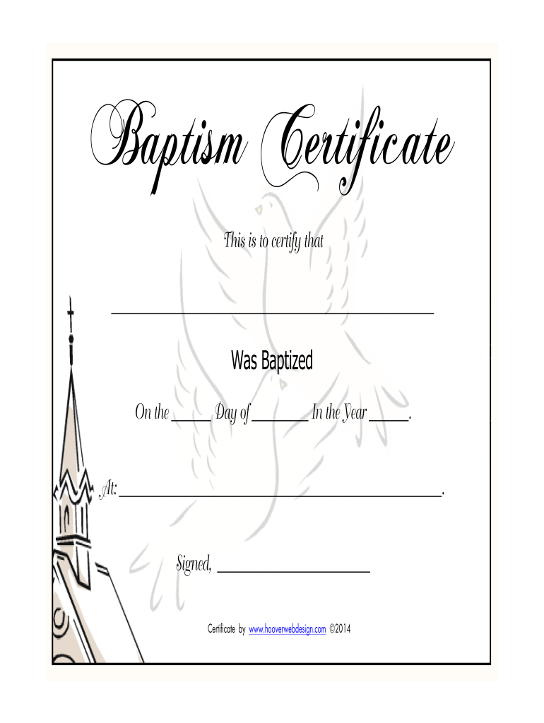 Baptism Certificate – Fill Online, Printable, Fillable, Blank  For Baptism Certificate Template Word