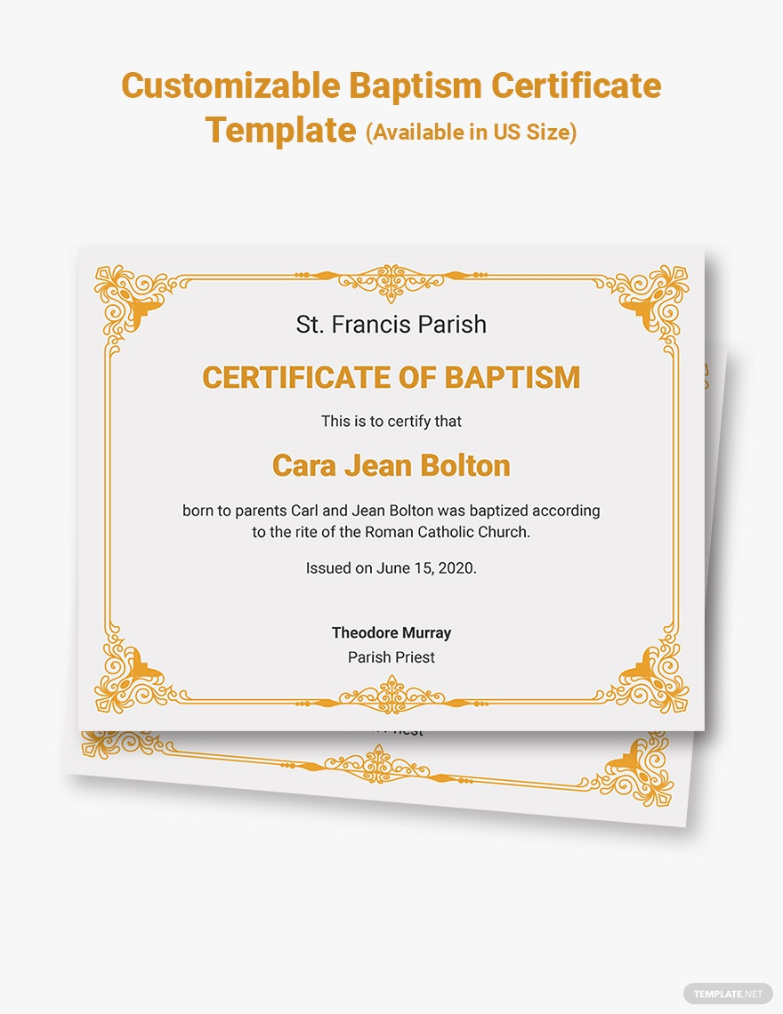 Baptism Certificates Templates – Design, Free, Download  Template